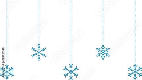 Snowflake christmas vector decoration and santa claus face icon, happy xmas christmas new year, decorative snowflakes hanging vector image