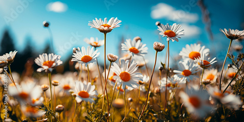 The little joys in life are often the most charming, like a field of daisies swaying in the wind. Let this picturesque scene remind you to appreciate simple joys and find beauty in everyday life. photo