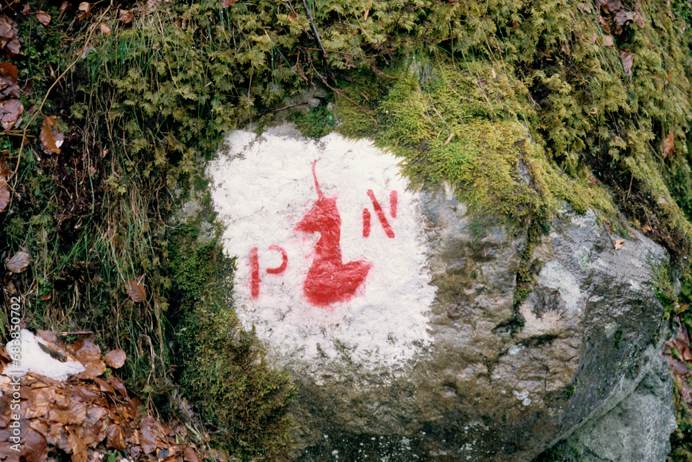 marquage, logo, isard, Gave d'Ossau, Vallée d'Ossau, Parc national des ...