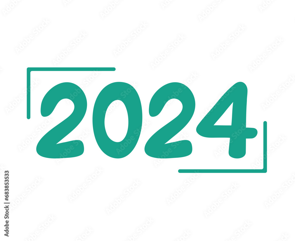 Happy New Year 2024 Abstract Green Graphic Design Vector Logo Symbol Illustration Happy New Year 2024 Abstract Green Graphic Design Vector Logo Symbol Illustration