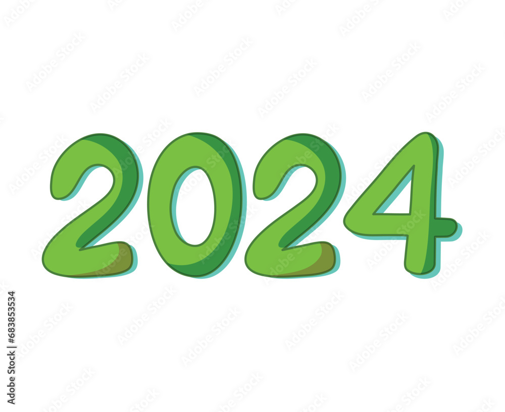Happy New Year 2024 Abstract Green Graphic Design Vector Logo Symbol Illustration Happy New Year 2024 Abstract Green Graphic Design Vector Logo Symbol Illustration