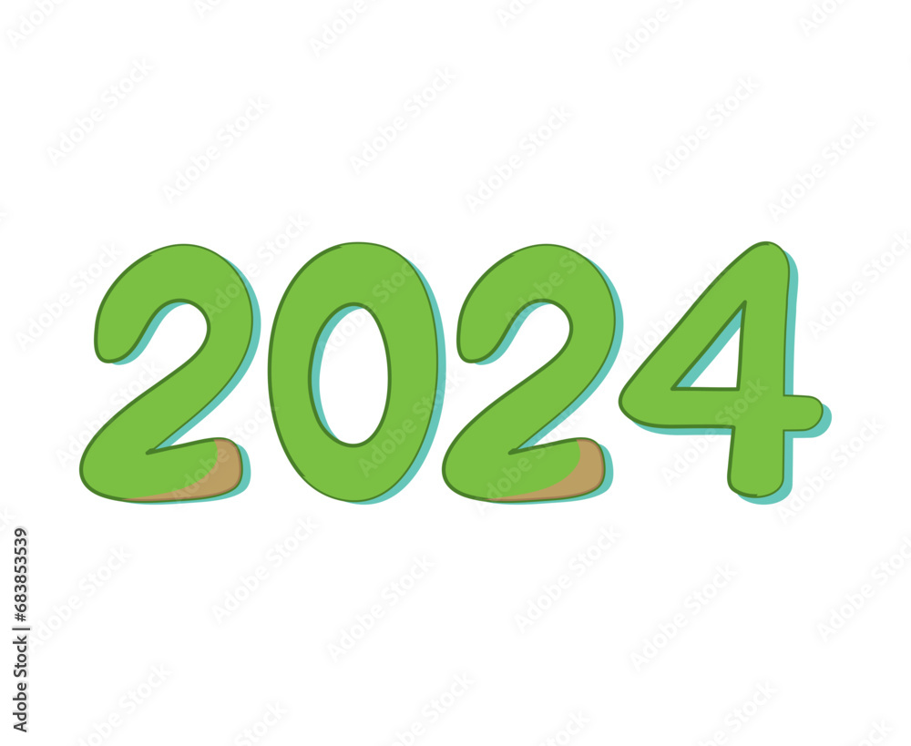 Happy New Year 2024 Abstract Green Graphic Design Vector Logo Symbol Illustration Happy New Year 2024 Abstract Green Graphic Design Vector Logo Symbol Illustration