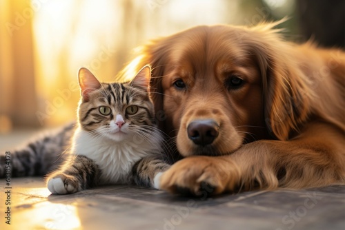 cat and dog together Animal friendship