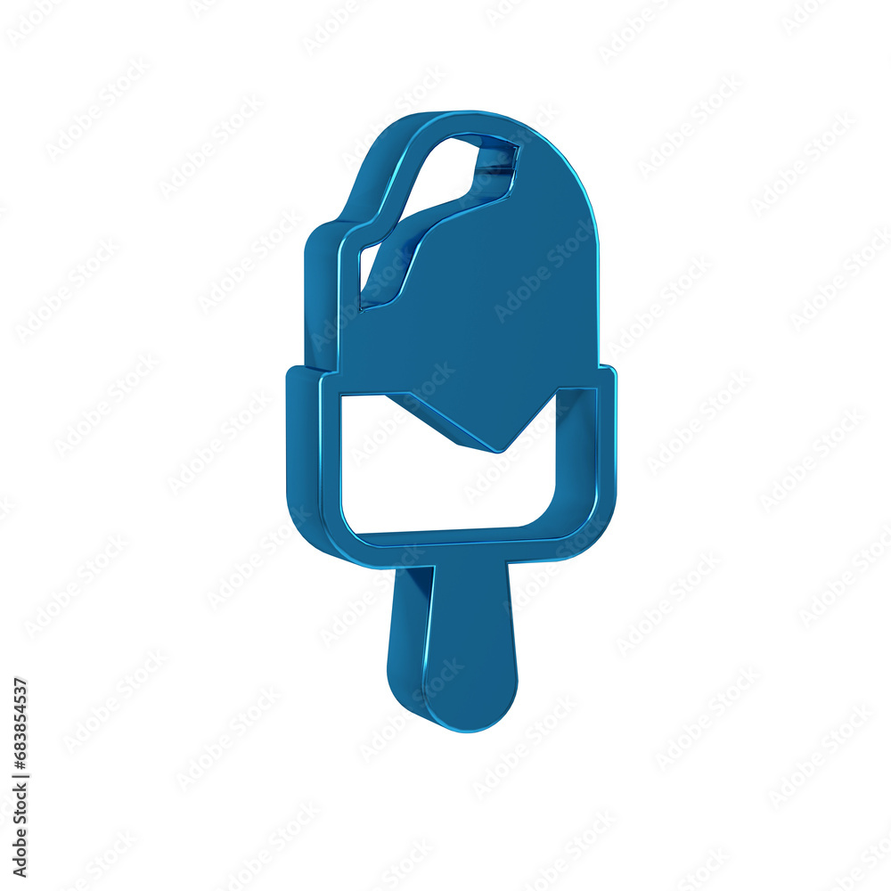 Blue Ice cream icon isolated on transparent background. Sweet symbol.