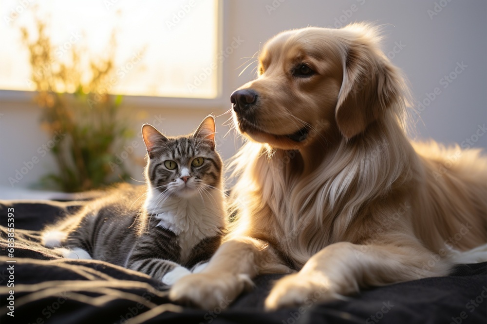 cat and dog together Animal friendship cat and dog together Animal friendship