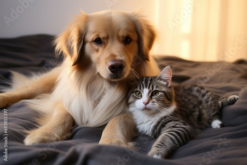 cat and dog together Animal friendship