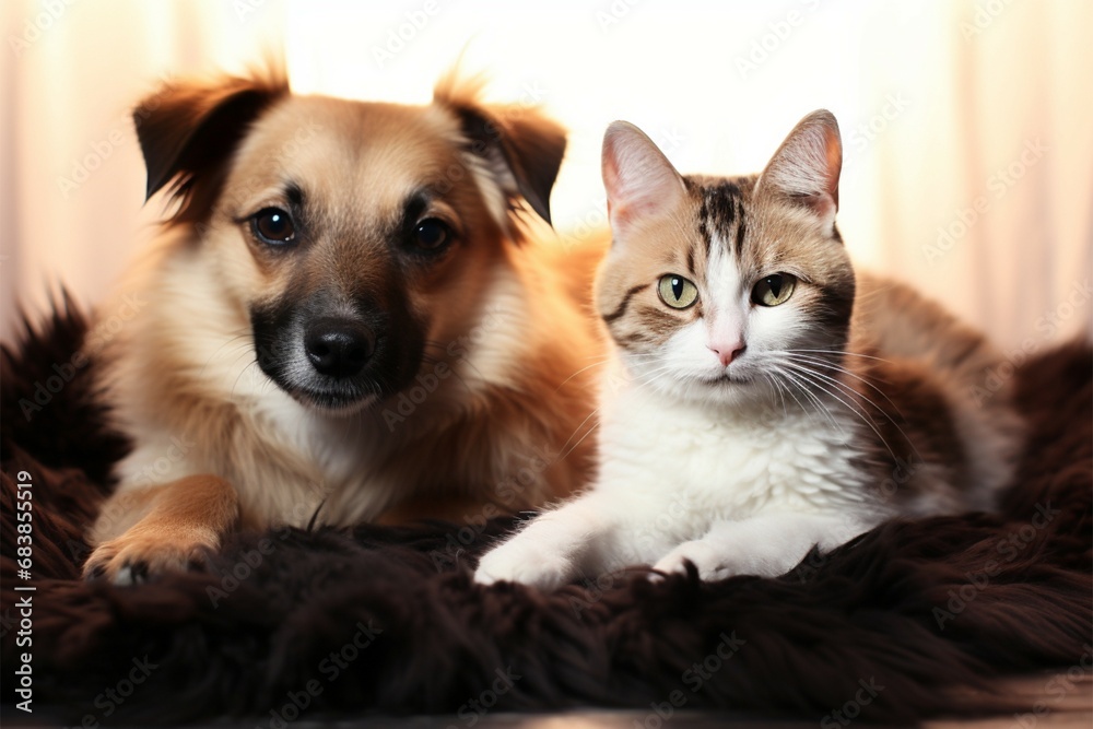 cat and dog together Animal friendship