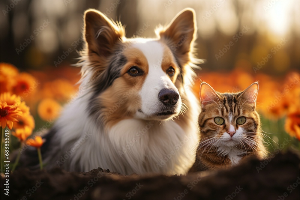 cat and dog together Animal friendship cat and dog together Animal friendship