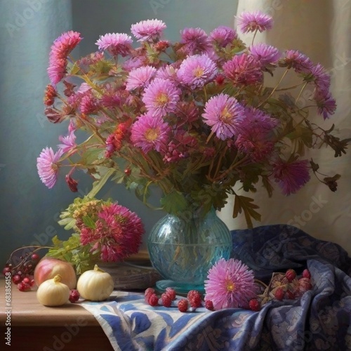 still life with flowers
