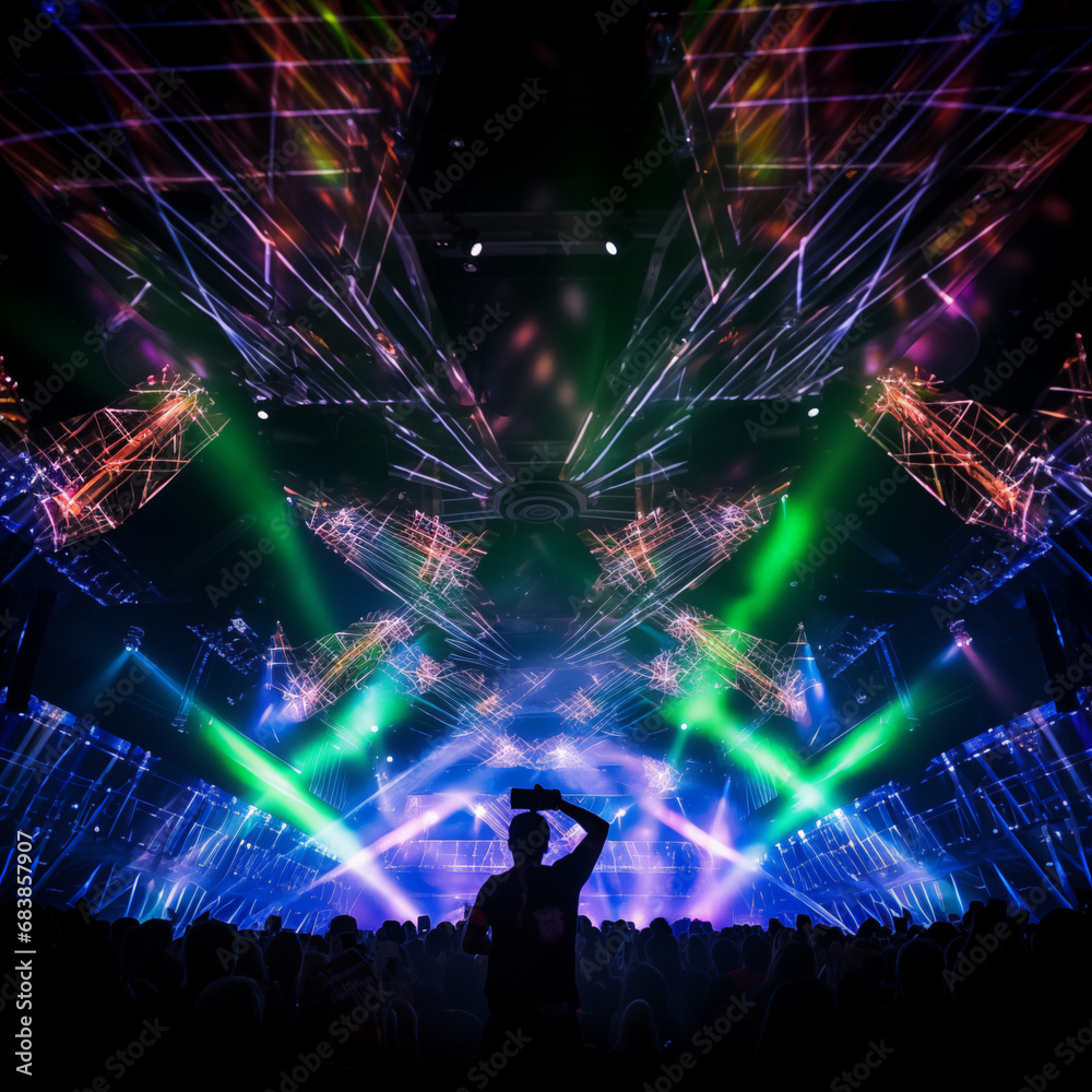 Fototapeta premium dj performance at the rave festival