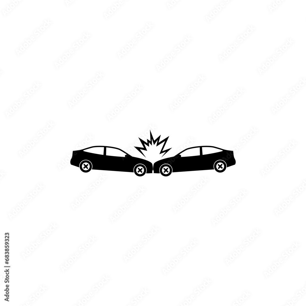 Fototapeta premium Car crash icon. Car accident icon isolated on white background