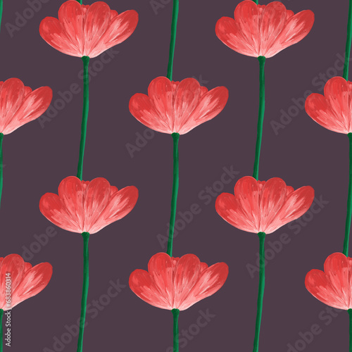 dark red flower pattern