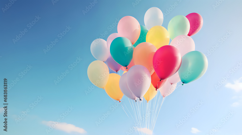 colorful balloons in the sky. Generative AI