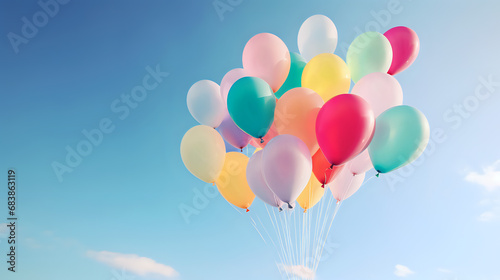 colorful balloons in the sky. Generative AI