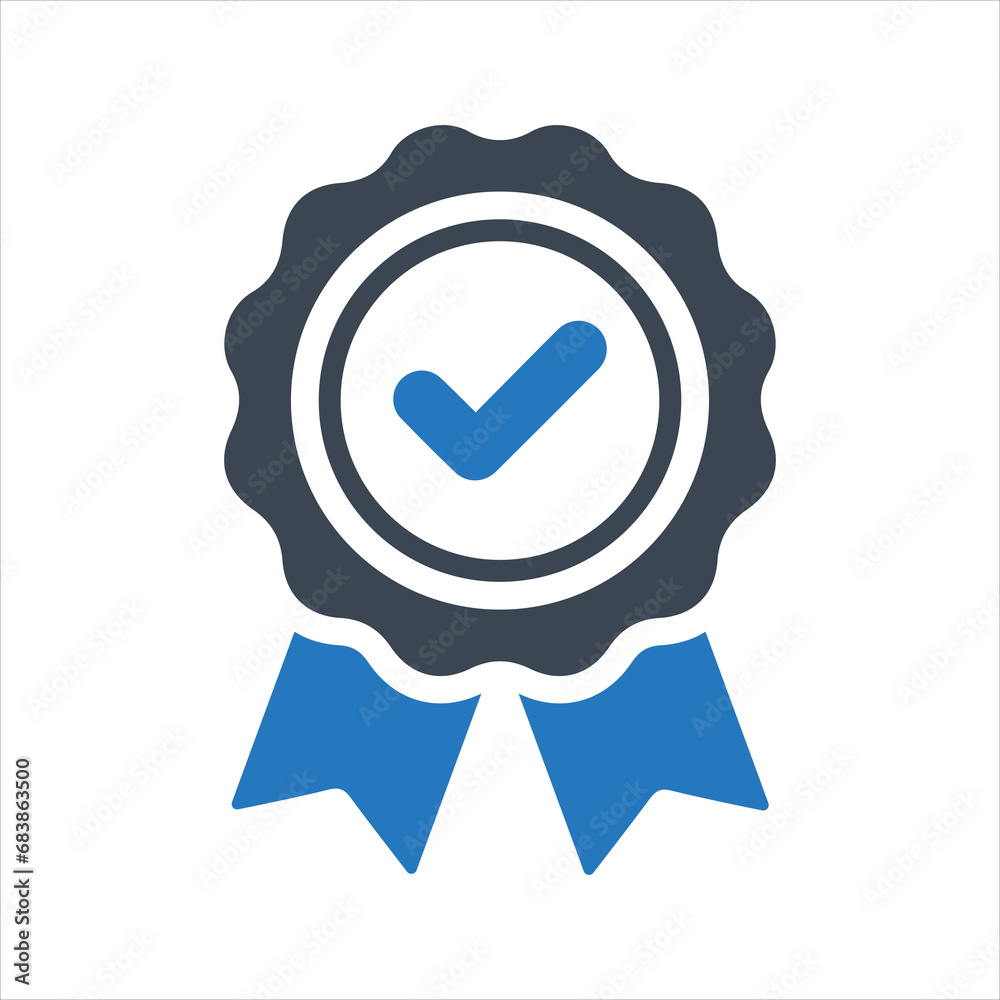 Approval check icon. Achievement badge icon Approval check icon. Achievement badge icon