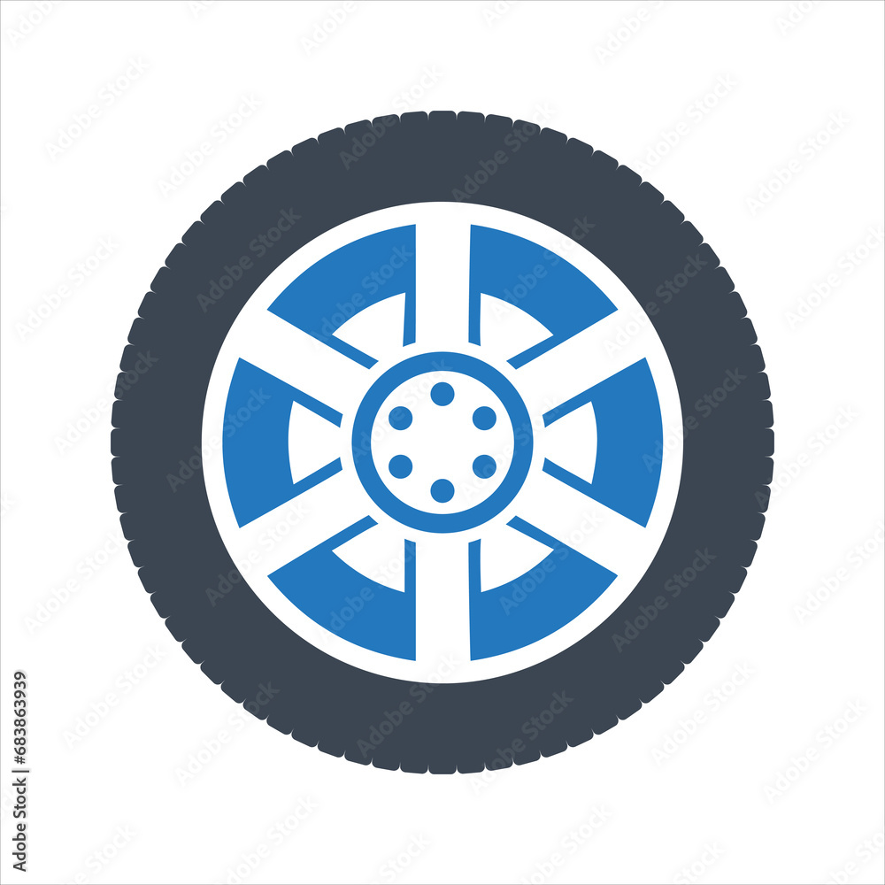 Tire icon. Vector and glyph