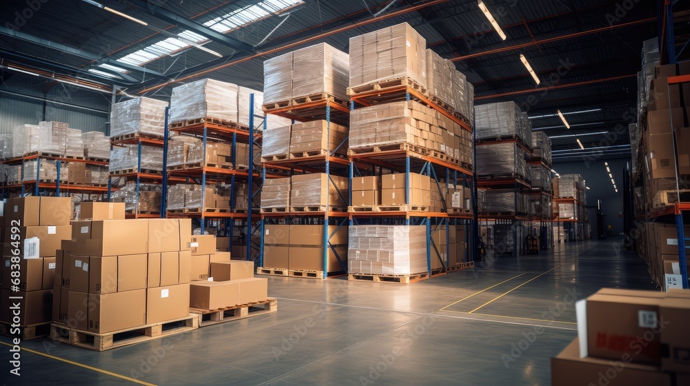 Storage of boxes inside a warehouse Storage of boxes inside a warehouse