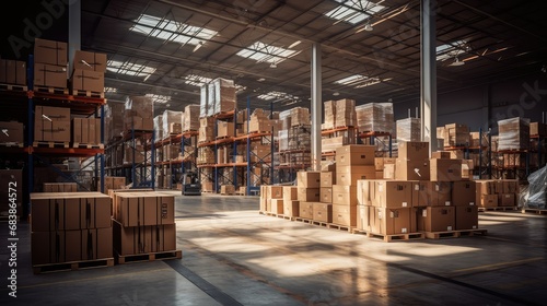 Storage of boxes inside a warehouse © BrandwayArt