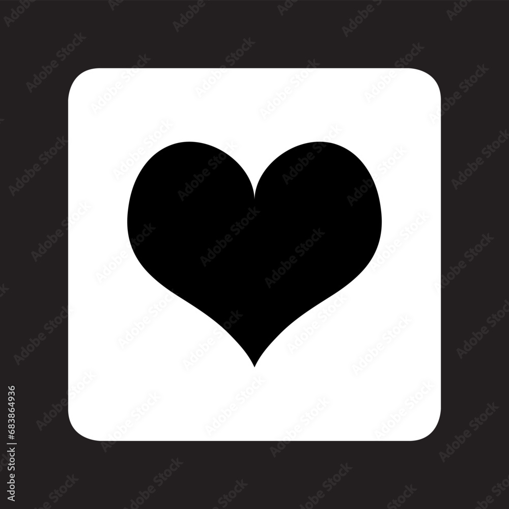 Heart icon vector. Love logo design. Heart vector icon illustration in square isolated on black background Heart icon vector. Love logo design. Heart vector icon illustration in square isolated on black background