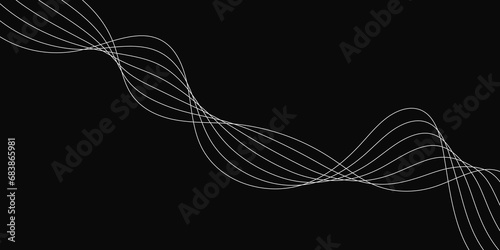 Abstract Black background with a glowing abstract waves. Abstract wave element for design. Digital frequency track equalizer, Futuristic background design. Long exposure, Light painting photography.