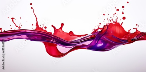 Vibrant Red Splash: Unleashing Artistic Creativity Against A White Canvas Generative AI