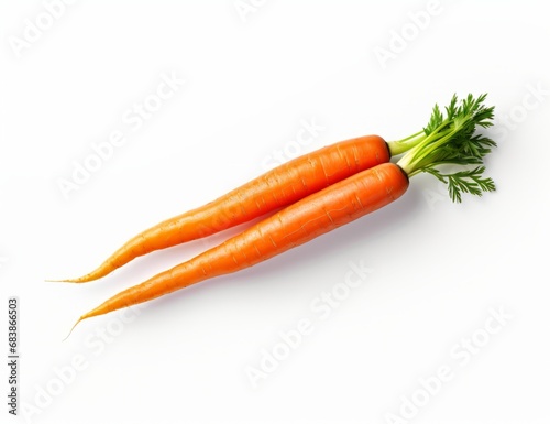 Unleashed Simplicity: Captivating Isolation of a Lone Carrot on Pristine White Background Generative AI