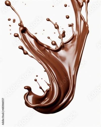 Decadent Elegance: The Mesmerizing Flow of Melted Chocolate Over Pure White Generative AI