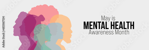 May is Mental Health Awareness Month banner. © visio