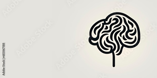 Brain Logo Banner: Minimalistic style for Intellectual Branding photo