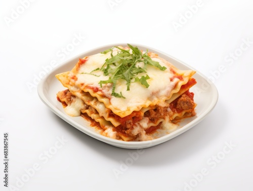 Succulent Homemade Lasagna: The Ultimate Comfort Food in a Classic White Dish! Generative AI