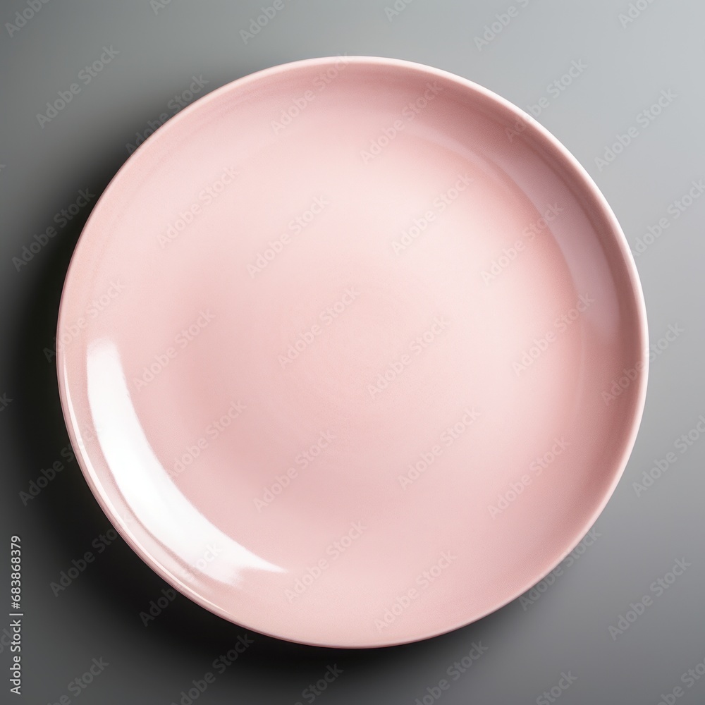 Unveiling Elegance: A Closer Look at the Chic Pink Plate Against a Pristine White Backdrop Generative AI Unveiling Elegance: A Closer Look at the Chic Pink Plate Against a Pristine White Backdrop Generative AI