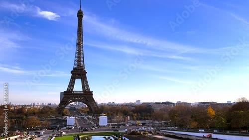 Eiffel tower view. Old architecture