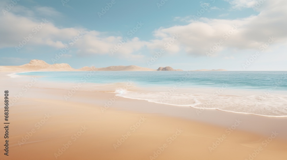 Paradise Unveiled: Unspoiled White Sandy Beach Meets Pristine Ocean Generative AI
