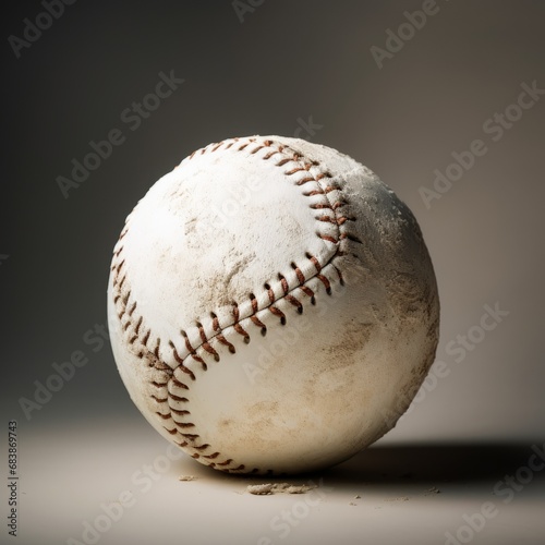 Captivating Contrast: The Subtle Elegance of a White Baseball against a Pure White Background Generative AI