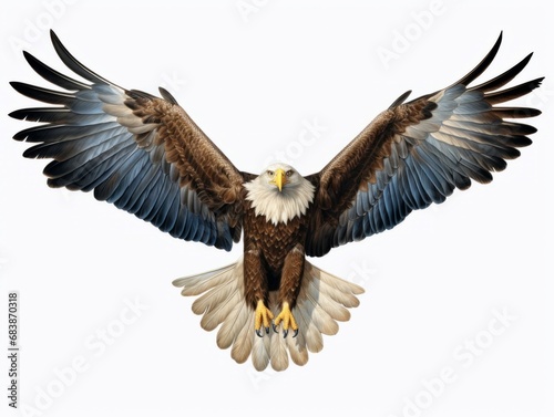 Majestic Display: American Bald Eagle in Full Wing Spread! Generative AI © monsifdx