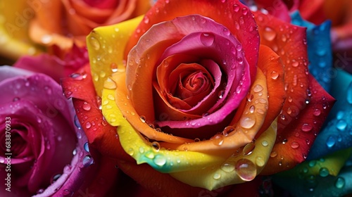 "Raindrops glistening on vibrant petals, capturing the essence of a refreshing downpour."
