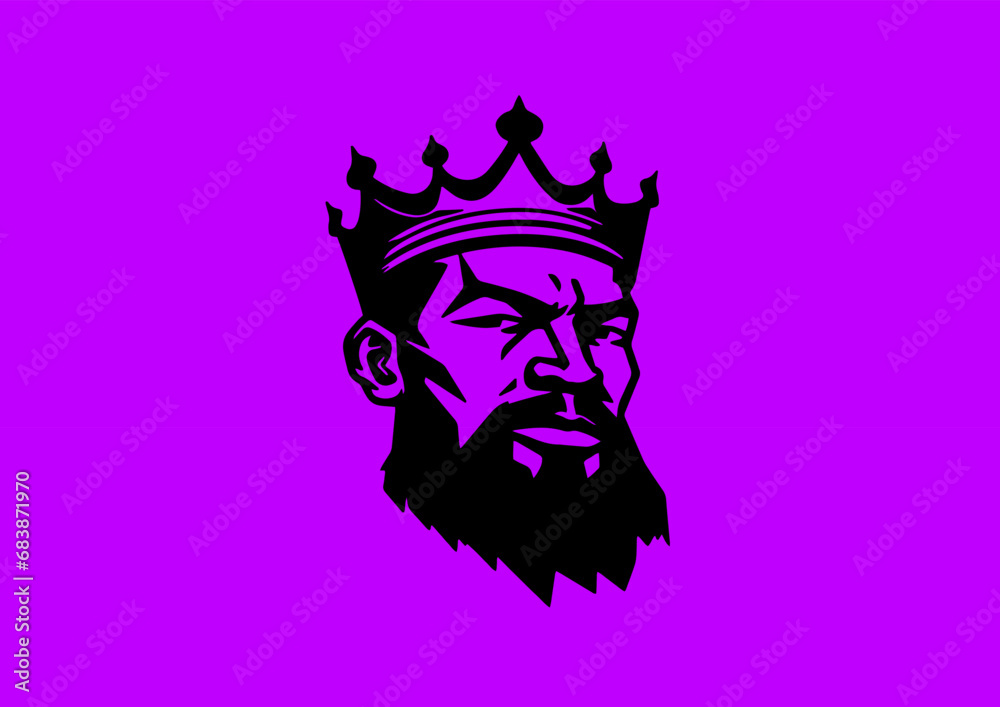 Minimalistic king logo. Comic. Brutality. Black Minimalistic king logo. Comic. Brutality. Black
