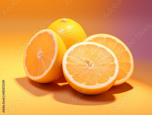 Juicy Delight: Fresh Oranges and Irresistible Slices for a Citrus Burst! Generative AI