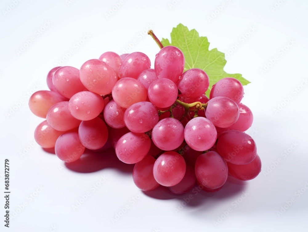 Artistic Showcase: Captivating Grapes on White Background in 3D Style Generative AI