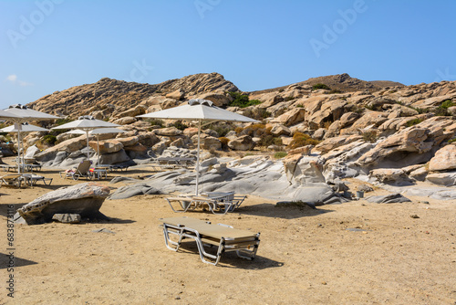 Paros Kolymbithres beach with rock formations and craggy coves. Paros island, Cyclades, Greece