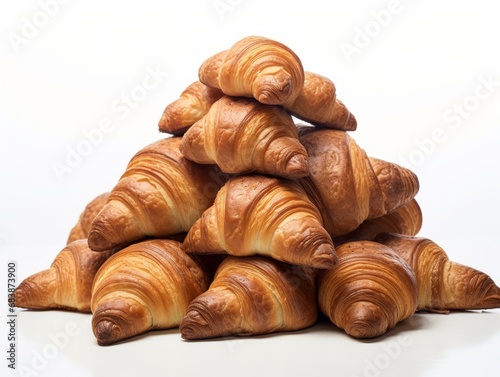 Indulge in Irresistible Layers: A Delectable Stack of Croissants Awaiting! Generative AI