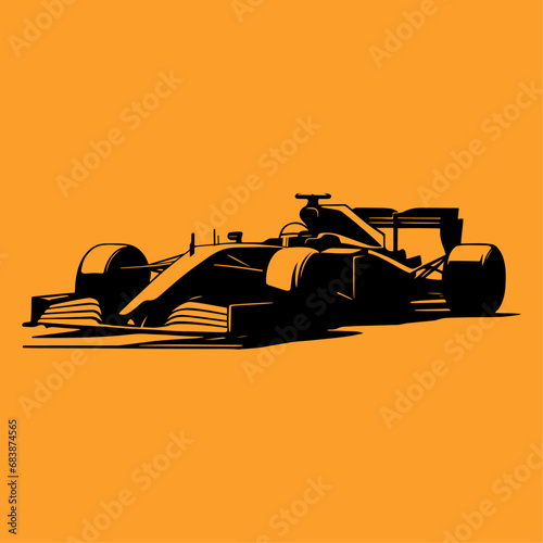 Formula 1 racing motorsport car vector illustration silhouette