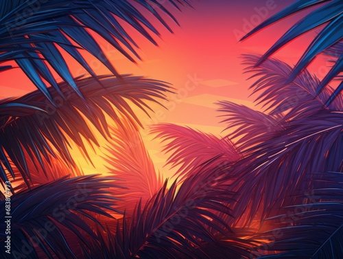 Unveiling Paradise: Exploring the Vibrant Beauty of Tropical Palm Leaves Generative AI