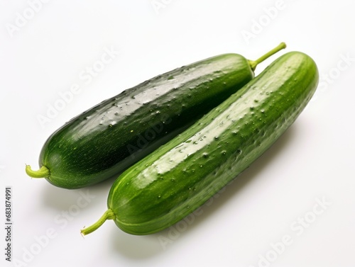 Refreshing Crunch  The Simple Elegance of Two Pristine Cucumbers Generative AI