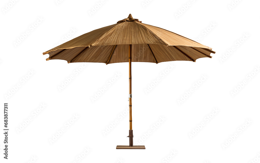 Bamboo Outdoor Parasol on Clear Background - obrazy, fototapety, plakaty 