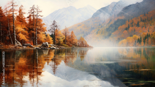 Autumn mountains landscape