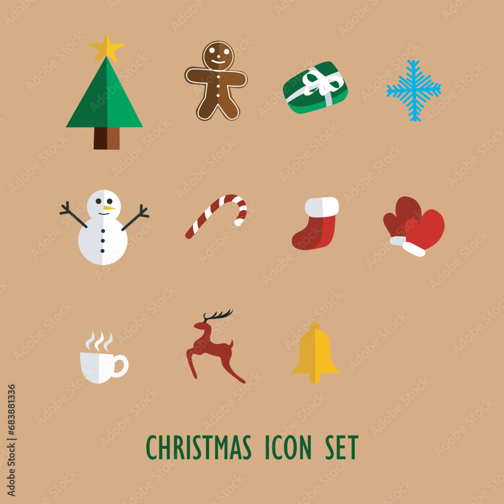 Fototapeta premium christmas icons set