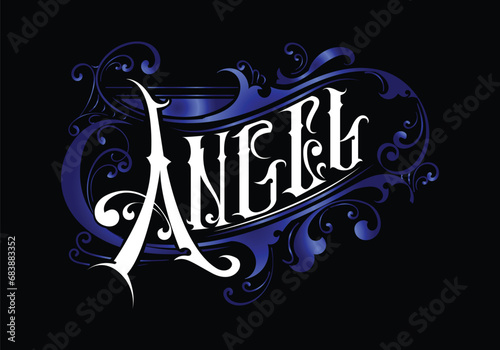 ANGEL word lettering custom design