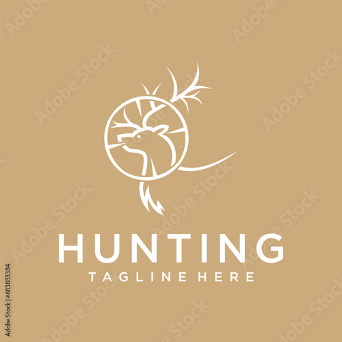 Vector hunting logo design vector icon with modern style