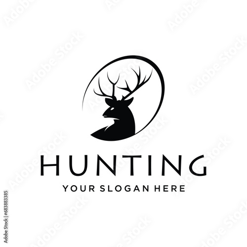 Vector hunting logo design vector icon with modern style